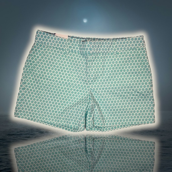 NWT Tommy Hilfiger Mint & White Geometric Honeycomb Print 5” Chino Shorts Size 6 - Picture 3 of 7